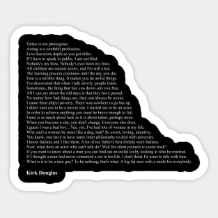 Kirk Douglas Quotes Sticker